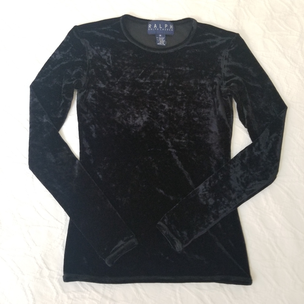 Ralph Lauren Velvet Long Sleeve Top